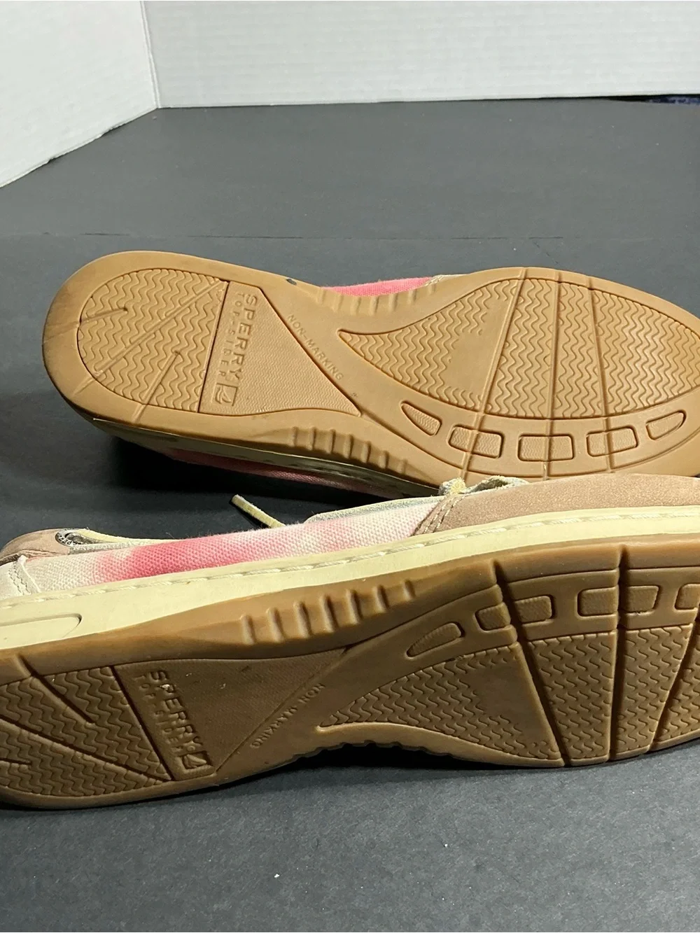 Sperry Men's Tan Suede Boat Shoes with Cream Accents